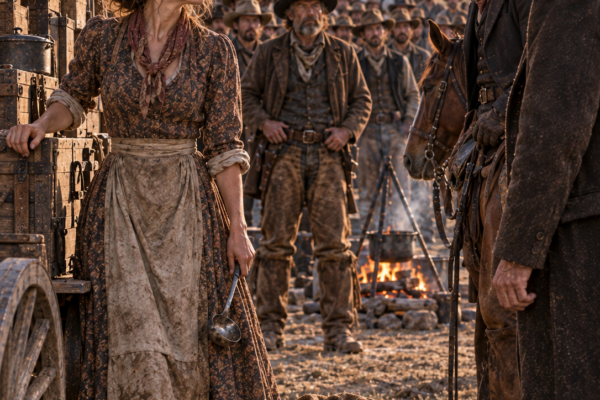 A Wealthy Cattleman Fired the Poor Trail Cook Before Sunrise—Then Nearly Two Hundred Riders Stopped Moving, Refused Breakfast, and Forced Wade Dalton to See That the Woman His Uncle Had Dismissed Was Already Holding His Entire Outfit Together