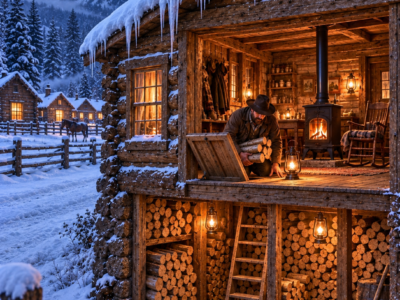 No One Saw Firewood Outside His Cabin—Then the Blizzard Came, and His Stove Never Went Out