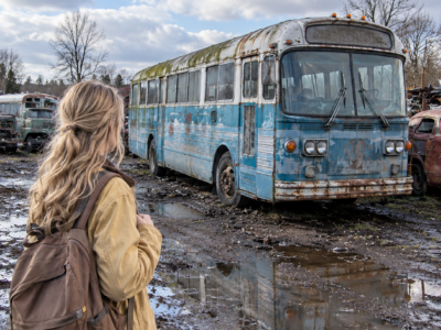 She Had $34 and Nowhere to Sleep—Until a Metal Plate Under Grandpa’s Old Bus Changed Everything