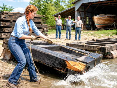 they were ready to burn 694 blackened canal gates as worthless rot — but a debt-burdened farm woman saw the lost old-growth cypress inside and refused to let a rich lumberman take it from her