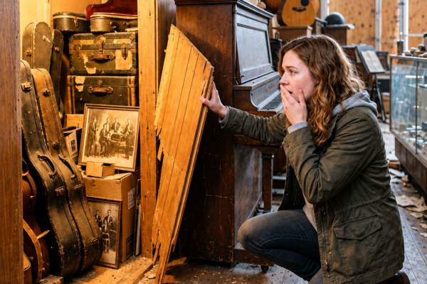 she inherited the music shop she hated—then her father’s old dog showed her what had been hidden behind a piano for twenty years