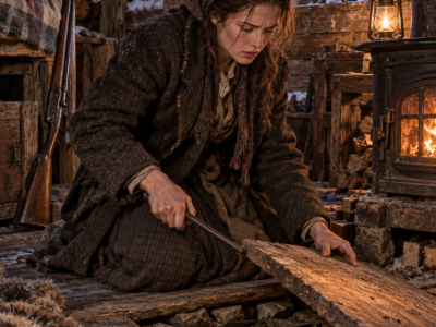 Left for Dead in a Snowbound Mountain Pass, 23-Year-Old Catherine Tanner Broke Into an Abandoned Line Shack to Survive — Then One Floorboard Beside the Stove Lifted Too Easily, Revealing a 90-Year-Old Outlaw Secret That Could Either Save Her Future or Ruin the First Safe Place She Had Found
