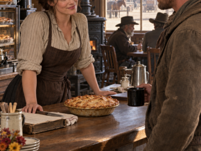He Swore He Came to the Kansas Coffee House Only for the Coffee—Until Margot Ellis Caught the Wandering Ranch Hand Watching Her Across the Counter, Smiled Over an Apple Pie, and Asked Why a Man Planning to Leave Looked at Her Like He Had Already Chosen to Stay