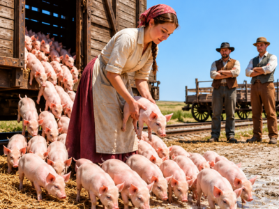 the young widow spent her last $4.60 on ninety dying piglets everyone had abandoned—then their rooting uncovered the secret buried beneath her worthless ozark farm
