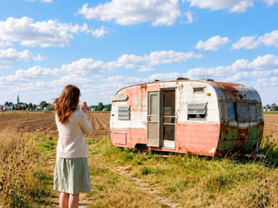 after her husband left her with only $9, she bought a junk trailer everyone mocked—then she found the deed to a town’s forgotten promise