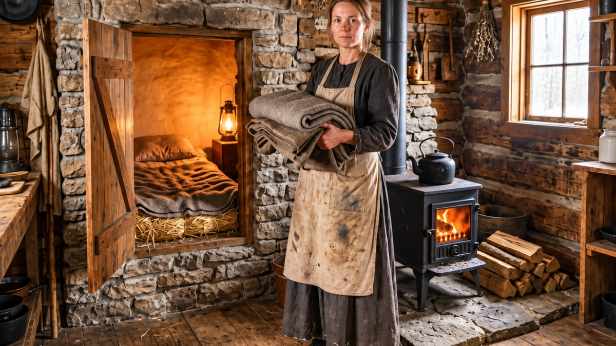Neighbors Mocked Her Cabin With No Bedroom — Until They Discovered Her Bed Inside the Stove Wall
