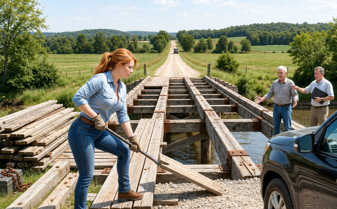 the bank billed a farm widow for crossing her father’s bridge, then learned their 600 acres had no other way out