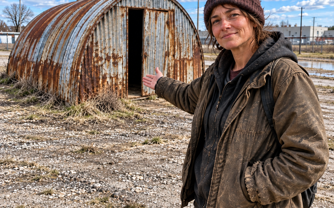 A Homeless Woman Spent Her Last $7 on a Rusted Shelter—What Fell From the Wall Had Been Hidden for 50 Years