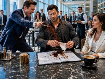 The Executive Poured Coffee on a Broke Single Dad—Then the CEO Recognized His Secret Signal.