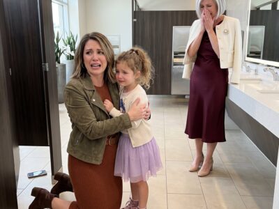 During shopping, my 8-year-old grabbed my hand and begged, “Mom, quickly, to the bathroom!” Inside the stall, she whispered, “Don’t move, look!” I bent down and froze in horror. I didn’t cry. I took action—and three hours later, my mother-in-law went pale.