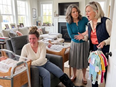 Unable to stand after the accident, I begged my mother to help with my newborn twins. She said, “I have a golf trip, deal with it,” then hung up and blocked me. I hired a nanny to survive, but when my mother came back, she expected to walk in like nothing happened.