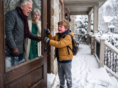 My in-laws threw my 9-year-old son into a blizzard after his cousin made up a story about him. My father-in-law screamed, “Get out! I don’t need a dishonest grandson!” Three hours later, the hospital called me. One hour after that, he walked in, saw me sitting there, and froze.