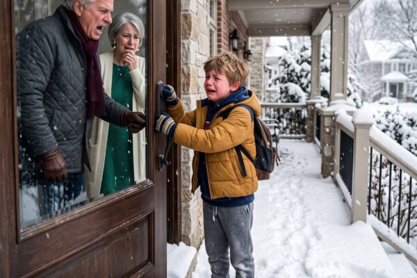 My in-laws threw my 9-year-old son into a blizzard after his cousin made up a story about him. My father-in-law screamed, “Get out! I don’t need a dishonest grandson!” Three hours later, the hospital called me. One hour after that, he walked in, saw me sitting there, and froze.