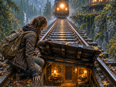 She Found a Lit Lamp Beneath an Abandoned Railroad Bridge — Someone Had Been There Hours Ago
