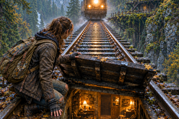She Found a Lit Lamp Beneath an Abandoned Railroad Bridge — Someone Had Been There Hours Ago