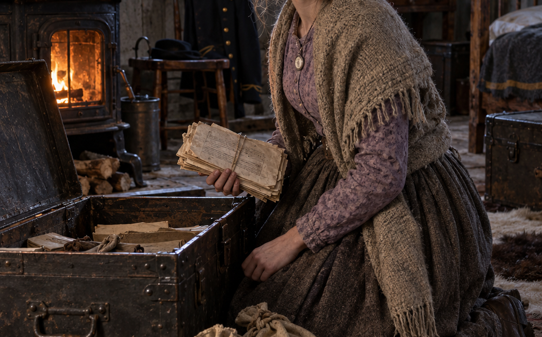 Cast Out Before Winter With Only Two Silver Coins, Mary Reed Climbed to an Abandoned Army Fort for Shelter — But When She Opened a Locked Paychest Hidden Beneath Twenty Years of Dust, the Papers Inside Threatened the Men Who Had Taken Her Home