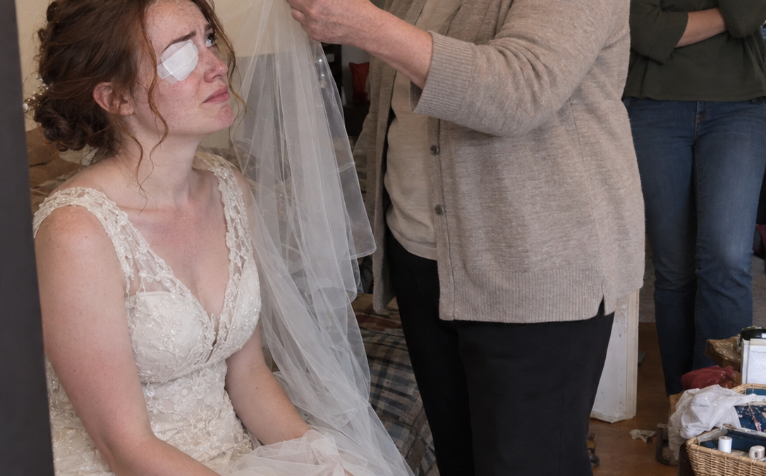 Five days before my wedding, my mother threw a heavy crystal serving bowl during an argument and shattered the vision in my left eye. At the hospital, after the surgeon told me the damage was permanent, she barely looked up from her phone. Three days later, she studied my bandaged face and said, “Who wants a damaged bride?” I might have believed her cruelty was the worst of it—until I discovered someone had been forging my signature while I was in surgery.