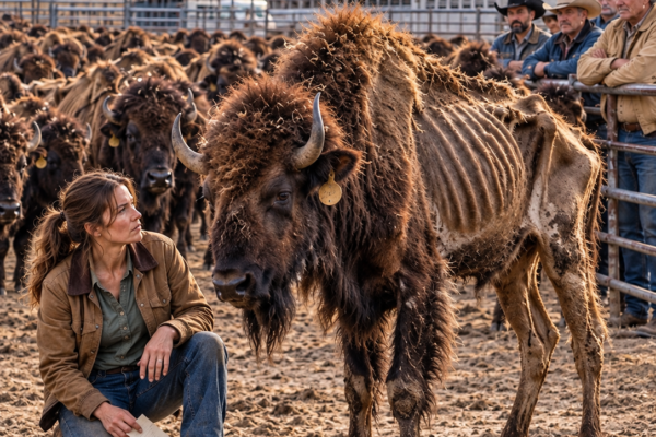 they laughed when a single mother spent her last dollars on 30 starving bison—then the calves brought the richest ranchers back to her gate