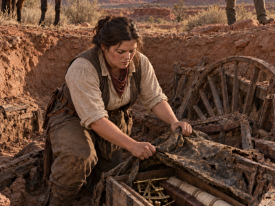 After Her Cousin Took the Farm Her Father Left Her, Clara Bennett Rode Forty Miles Into the Colorado Desert With Her Grandfather’s Fading Map — Then Her Shovel Struck the Wagon Train Buried for Eighty Years, and What Its Last Intact Wagon Carried Gave Her a Future No One in Harlo Creek Expected