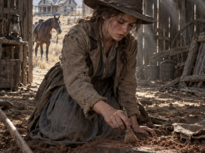 Everyone in Dry Creek Laughed When Twenty-Year-Old Lucy Boone Paid One Dollar for a Ruined Farm — But Eight Days Later, Digging a Strange Mound Beside the Barn, Her Spade Struck a Locked Tin Box, and the Papers Inside Threatened a Claim Her Wealthy Neighbor Thought Was Already His