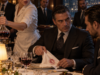 The Waitress Slipped a Lipstick Warning Beneath the Mafia Boss’s Plate—When He Learned His Closest Friend Had Poisoned the Wine and Chosen Her as the Scapegoat, He Locked Every Door, but She Was the One Who Changed Who Survived the Night