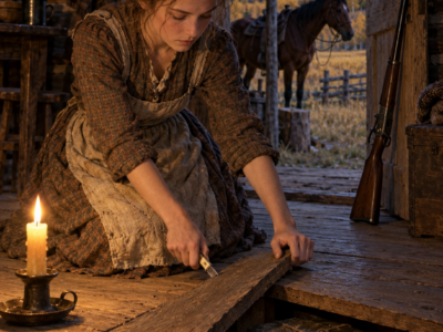 Run Out of Pine Hollow at Gunpoint With Only a Mare, a Rifle, and $11.40, Eighteen-Year-Old Rebecca Boon Crossed the Abandoned Ridge — Then a Hidden Tin Box Beneath an Old Ranch Shack Floor Gave Her the One Chance the Town Never Meant Her to Have