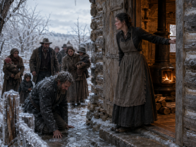 Nobody Helped Widow Verena Holt Haul Her 250-Pound Cast-Iron Stove Across the Prairie — But Nine Weeks Later, an Ice Storm Sealed the Valley’s Firewood Beneath Glass, and the Neighbors Who Had Laughed at Her Were the Ones Knocking on Her Warm Cabin Door