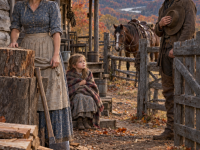 An Ozark Widow Struggled to Split Enough Wood Before Winter—Then a Drifting Ranch Hand Offered His Axe, and Naomi Sutton Told Him She Had Prayed for a Husband the Night Before, Never Knowing the Broken Stranger at Her Gate Already Carried a Secret Tied to Her Dead Husband