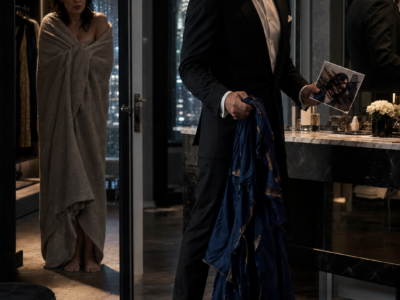 His Curvy Wife Refused the Mafia Gala and Cut Her Midnight-Blue Dress Apart—But When Adrien Moretti Found a Cruel Photograph in Their Penthouse, He Realized Someone Had Altered More Than Her Gown to Make Emily Believe She Was the Shame Beside Him