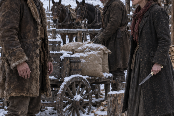 Her Father Traded Her for Oats and Salt Before the Mountain Winter—But When Elo Accused the Feared Trapper of Buying Her Too, Bram Harker Put the Supplies Down, Stepped Away From Her, and Said the One Thing Her Own Family Never Had: “You Have a Choice.”