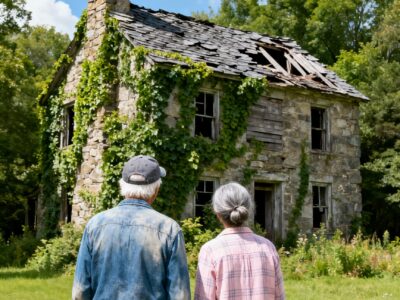 EVERYONE LAUGHED WHEN WE BOUGHT A CONDEMNED STONE COTTAGE FOR $11 – UNTIL MY HAMMER HIT THE FALSE WALL
