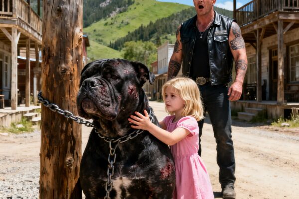 THE HELLS ANGELS BOSS COULD NOT TOUCH HIS VICIOUS BULLDOG – THEN A LITTLE GIRL SAT DOWN IN THE GRAVEL AND WHISPERED HIS REAL NAME