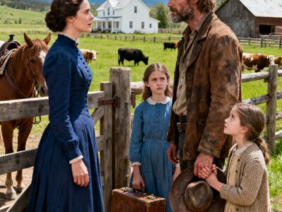 A WEALTHY RANCH WOMAN HIRED ONE COWBOY – BUT WHEN HE ARRIVED WITH TWO LITTLE GIRLS ASKING “CAN WE STAY?” SHE UNCOVERED THE BETRAYAL BURIED ON HER LAND
