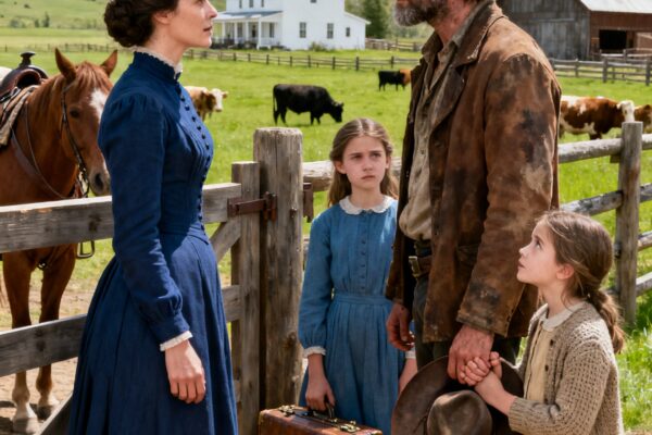 A WEALTHY RANCH WOMAN HIRED ONE COWBOY – BUT WHEN HE ARRIVED WITH TWO LITTLE GIRLS ASKING “CAN WE STAY?” SHE UNCOVERED THE BETRAYAL BURIED ON HER LAND