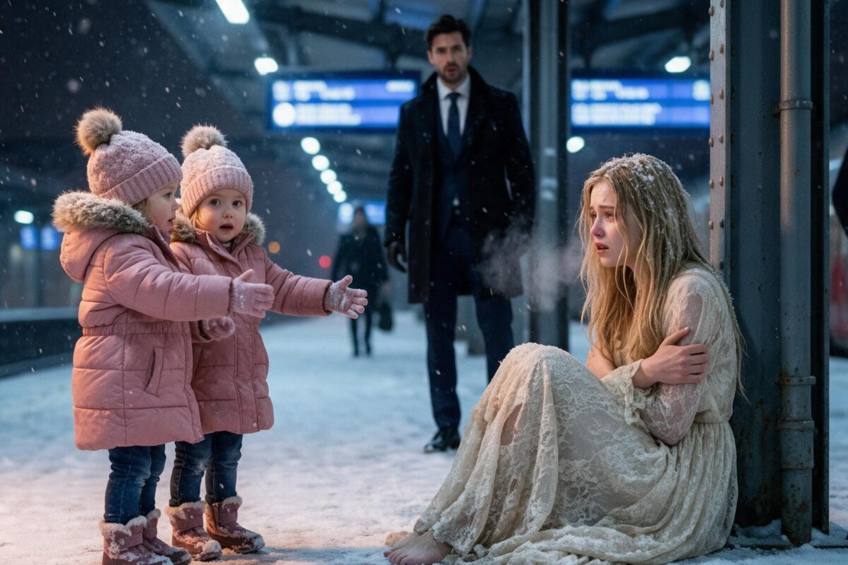 “You Need a Home, and We Need a Mommy,” the Twin Girls Said to the Homeless Woman at the Train…