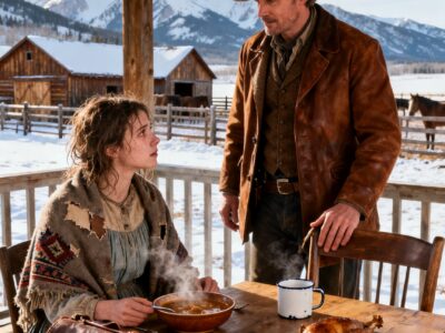 THE STARVING WIDOW ASKED FOR SCRAPS, BUT THE RICH RANCHER MADE ROOM FOR HER AT HIS TABLE