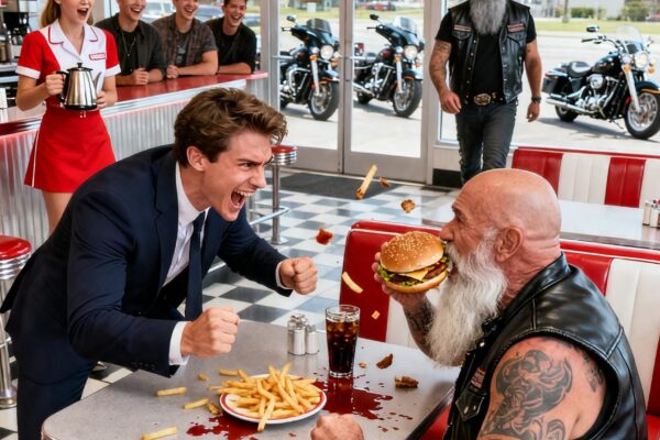 YOUNG THUGS MOCKED AN OLD DINER OWNER – THEN THE MEN HE ONCE SAVED RODE IN AT MIDNIGHT