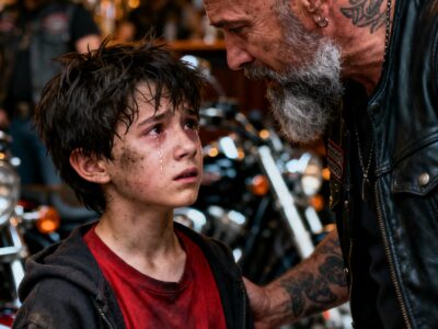 THE BIKERS SAVED A 9-YEAR-OLD RUNNING FOR HIS LIFE – THEN THE HIDDEN RECORDING EXPOSED HIS FATHER