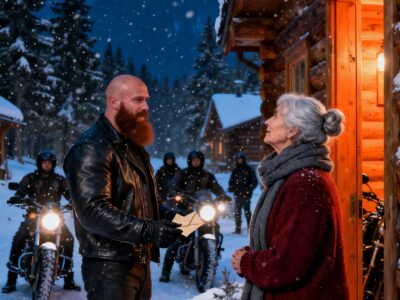 SHE SHELTERED 20 FREEZING BIKERS ON THE NIGHT SHE WAS ABOUT TO LOSE EVERYTHING – BY MORNING, 843 ANGELS WERE KNEELING IN HER SNOW