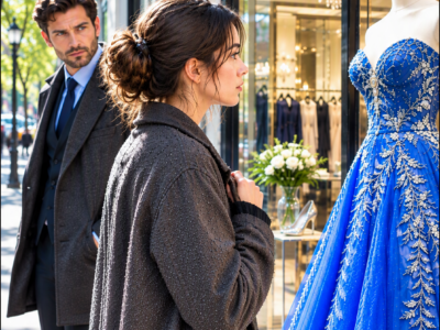 She Stared at a Dress She Couldn’t Afford — Unaware the Billionaire Was Watching Her