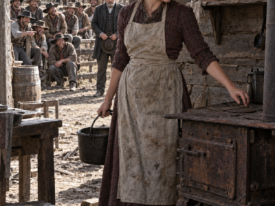 Eleven Cowboys Laughed When Clara Bellamy Walked Into Their Ruined Montana Cookhouse—But After She Found Their Supplies Were Being Stolen, Rancher Wyatt Mercer Had to Choose Whether to Defend Her Work, and Soon Hungry Riders Were Traveling Forty Miles for a Seat at Her Table