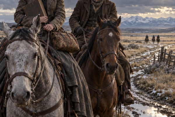 A Lie Cost the Frontier Teacher Her School Before Sunrise—Then a Quiet Cattleman Rode Beside Her, Helped Carry the Ledger That Could Clear Her Name, and Offered Something She Had Never Asked Any Man to Give