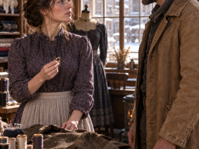 She Repaired a Struggling Rancher’s Winter Coat Without Taking the Full Payment—Then Six Weeks Later He Returned to Her New Mexico Seamstress Shop With a Gold Ring, Only to Learn That Marriage Would Cost Him Something Far Harder Than Money: Proving Her Work Would Remain Her Own