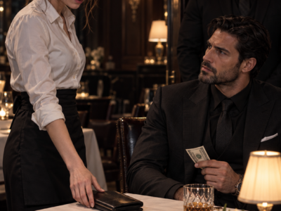 The Shy Waitress Returned the Mafia Boss’s Wallet Without Taking a Dollar—Then Ellie Learned Aleandro Had Planted It to Test Her Honesty, Watched Her for Months, and Hidden the Real Reason Her Face Had Stopped Him Cold