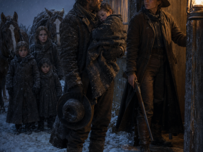 The Mountain Man Came Down Through the First Blizzard With Four Orphaned Children and No Safe Place to Winter—Then the Cowgirl Opened the Empty Wing of Her Ranch House, Paid Him Wages Instead of Charity, and Drew One Boundary He Understood Better Than Any Promise