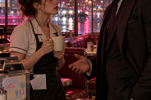 “I Need a Husband by Tomorrow,” the Exhausted Waitress Sobbed in an Empty Diner—Then Chicago’s Most Feared Mafia Boss Stepped Out of the Shadows, Offered Her a One-Year Marriage to Save Her Little Sister, and Discovered the Woman He Chose as an Alibi Refused to Become Anyone’s Property