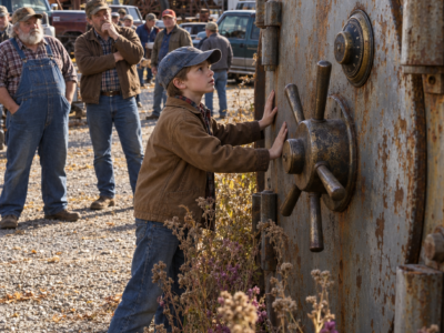 A 12-Year-Old Spent Every Dollar He Had on a Six-Ton Bank Vault Door Everyone in Town Called Scrap — Then His Grandfather’s Old Ledger Revealed Why the Door Had Stayed Locked Since 1959 and Why Nobody Was Allowed to Cut It Open