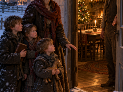 She Asked a Kentucky Horseman for Christmas-Night Shelter After Her Car Died in the Snow—Then He Opened His Door, Gave Her Children His Empty Table, and Revealed Months Later What He Had Asked God for Before Dawn That Very Morning