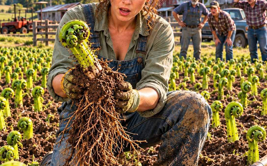 Strange Green Shoots Covered Six Acres of Her Farm—No One Knew Why Until She Dug One Up