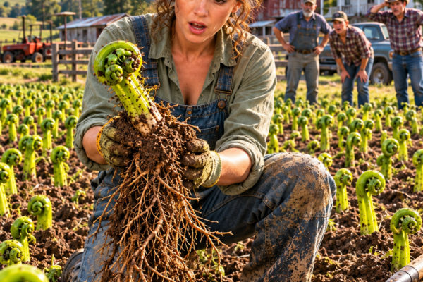 Strange Green Shoots Covered Six Acres of Her Farm—No One Knew Why Until She Dug One Up